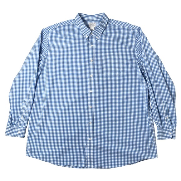 L.L. Bean Other - LL Bean Button Down Shirt Mens XXL‎ Tall Traditional Fit Blue Gingham Plaid Prep
